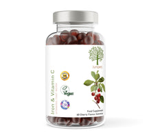 Load image into Gallery viewer, Iron &amp; Vitamin C - 60 Natural Cherry Flavour Gummies - 250ml
