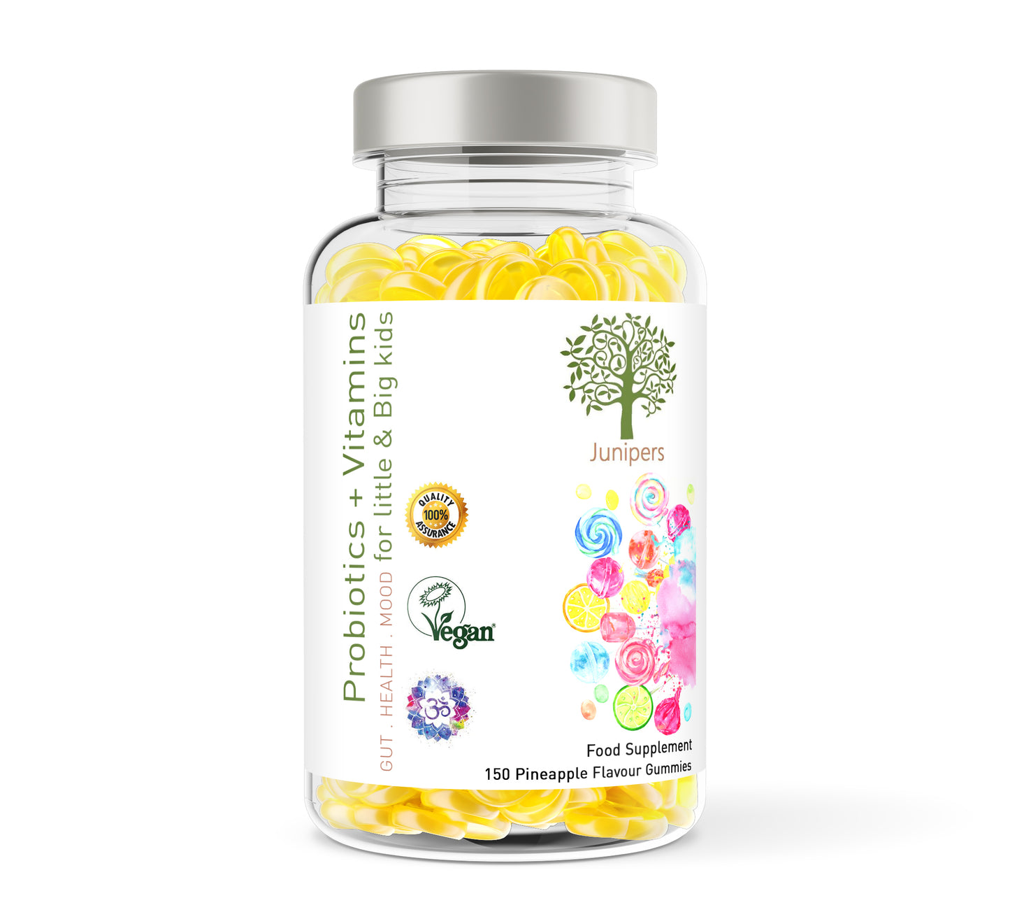 Probiotics + Vitamins for Kids & Adults - 150 Pineapple Flavour Gummies⭐Large Tub