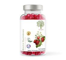 Load image into Gallery viewer, Biotin 5000ug - 60 Natural Strawberry Flavour Gummies - 200ml
