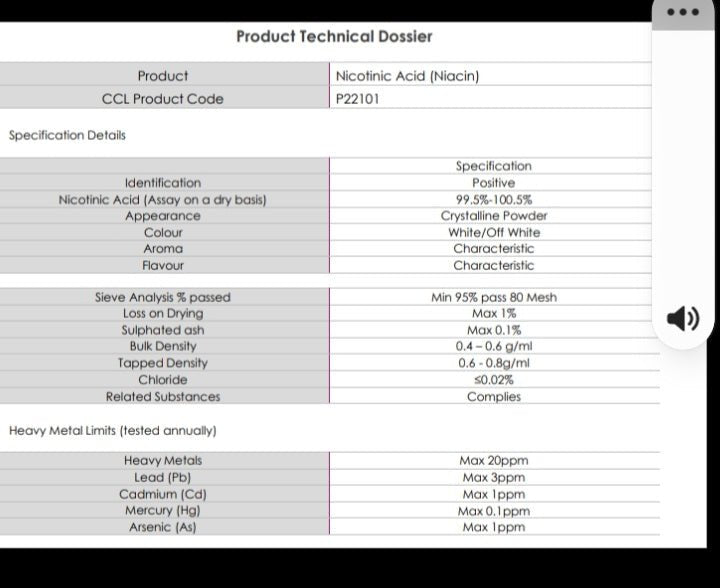 Niacin powder 100g Pure Nicotinic Acid - Junipers