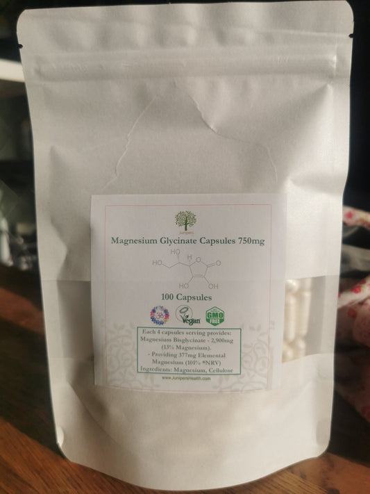 Magnesium Glycinate 100 750mg Capsules - Junipers