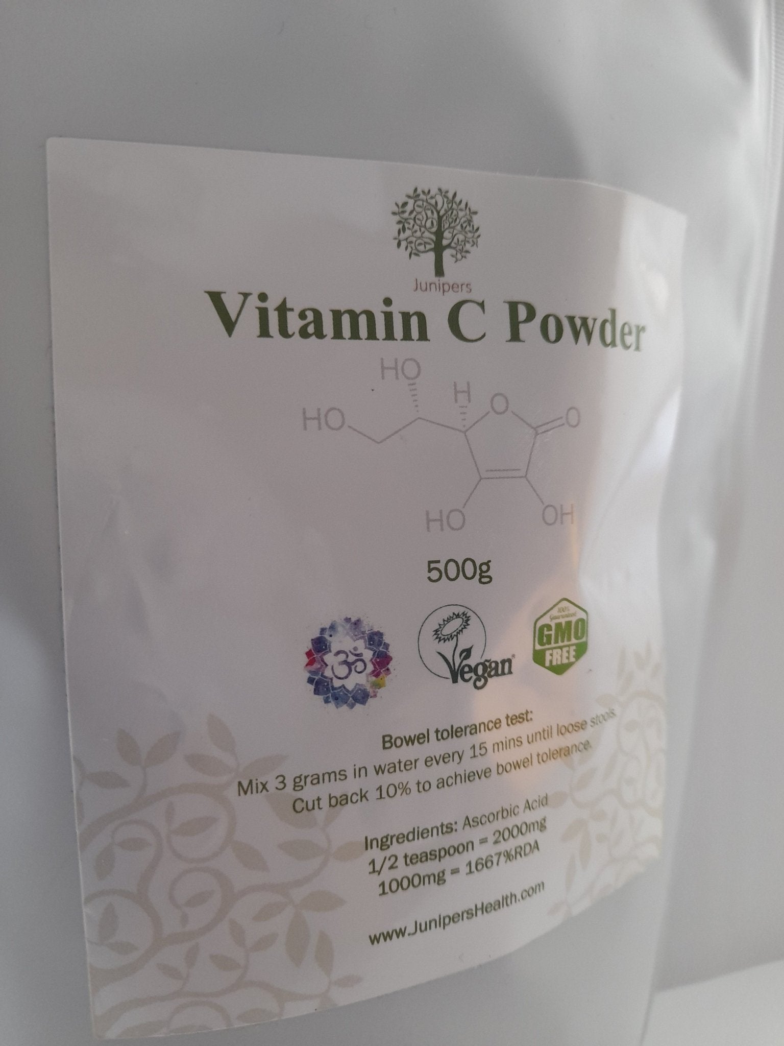 Vitamin C Powder 500g BP Food Grade - Junipers
